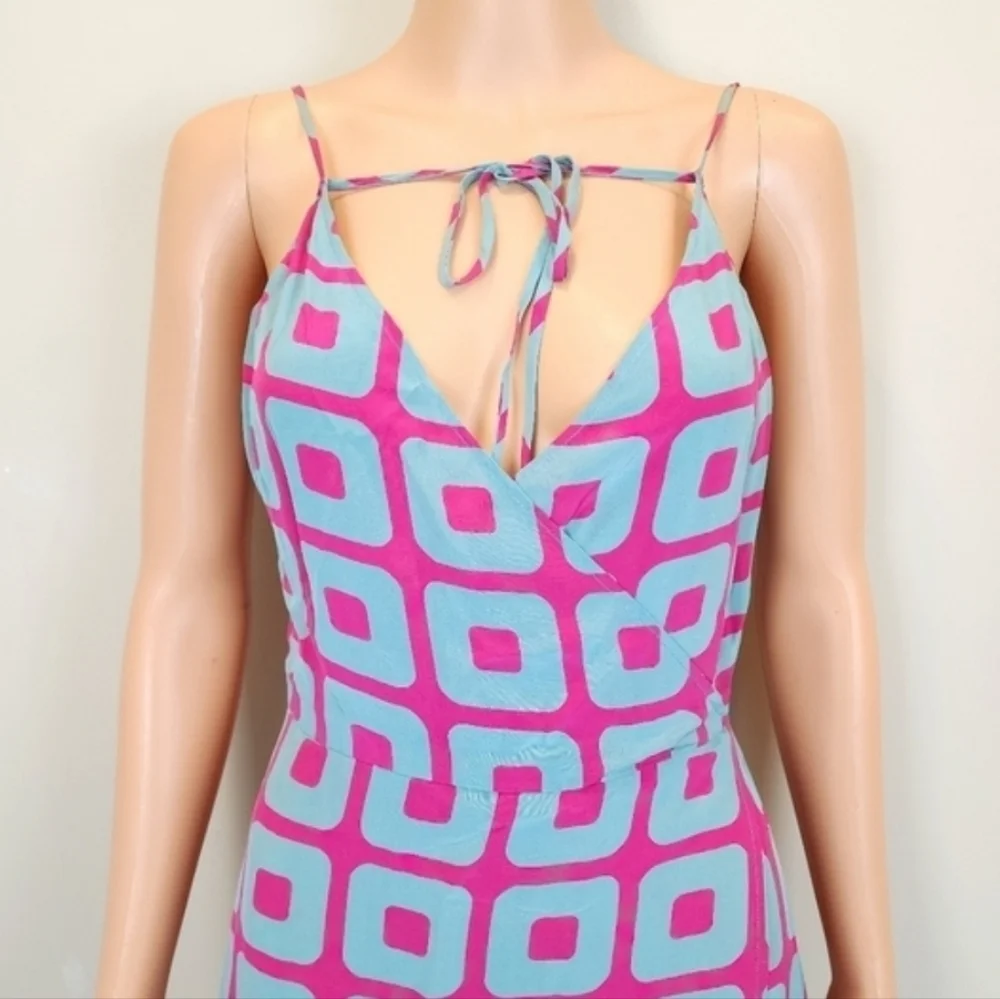 New TIBI Spaghetti Straps Wrap Midi Dress